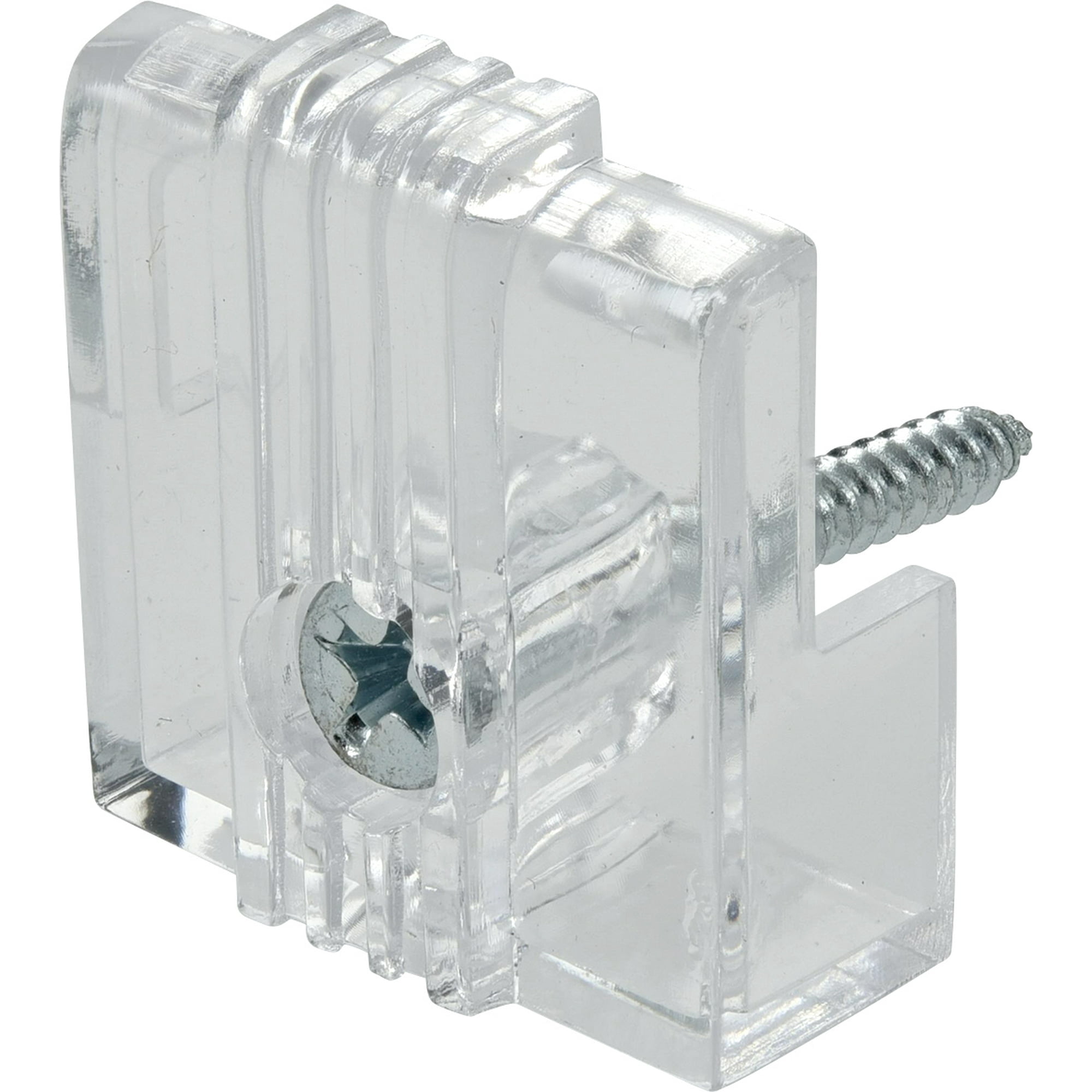 Ook Wide Mirror Clip Holders, Large Mirror Hangers, 20 lbs, Plastic, Screw-in, Clear, 8 pack