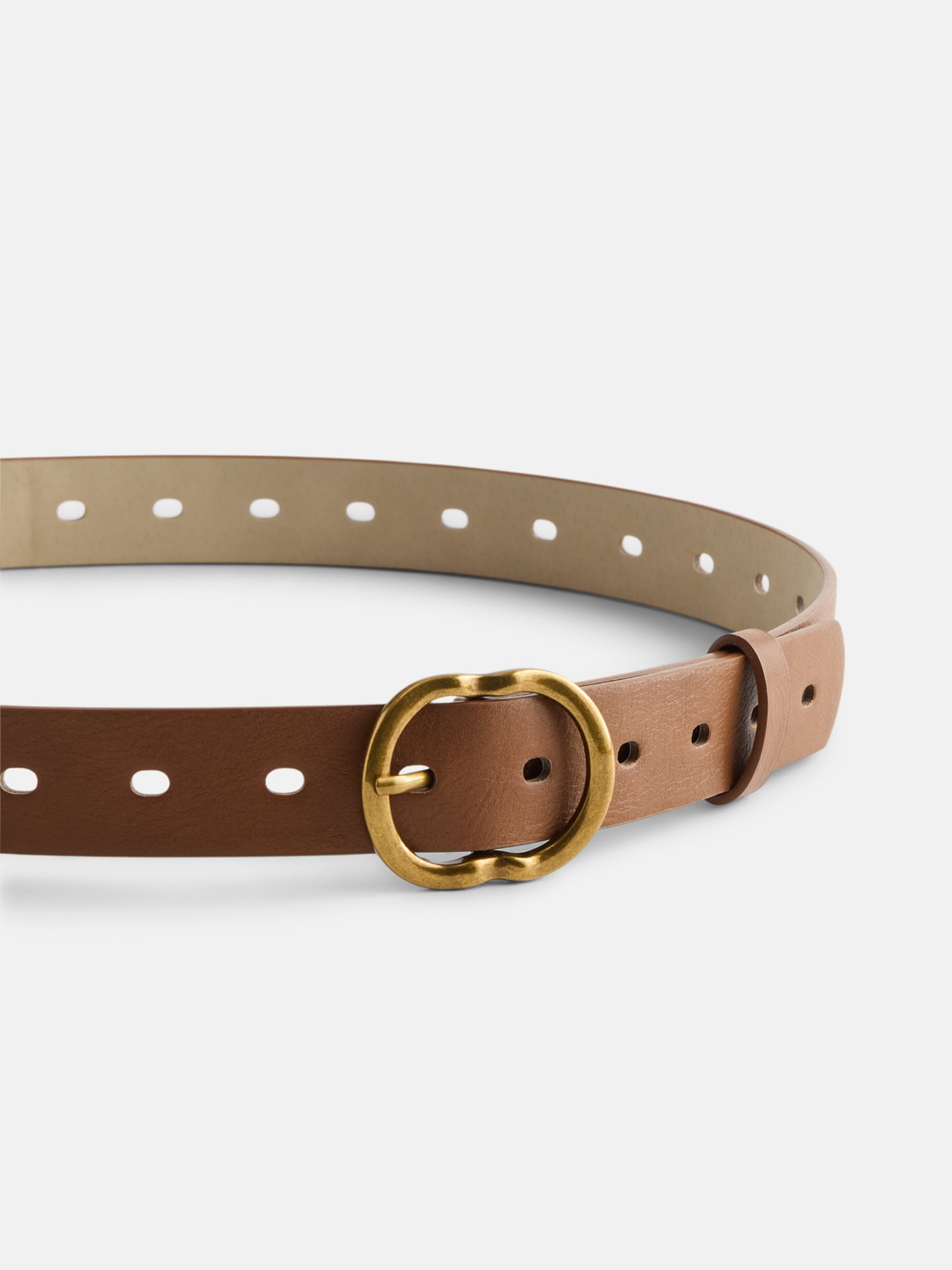 No Boundaries Slotted Perforated Belt, Women's, Cognac