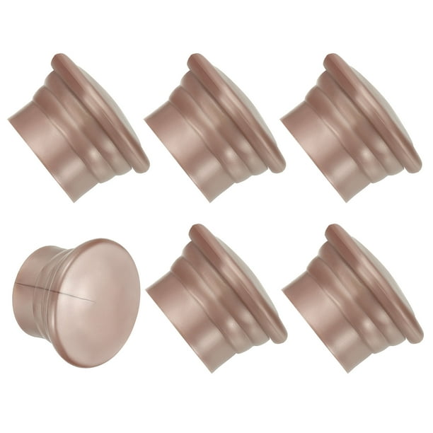 Extremos de varilla de cortina Uxcell, 6Pcs tapa de cabeza de riel de cortina de plástico, se adapta a varillas de 26-28mm, oro rosa
