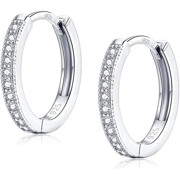 Silver hoop 2024 earrings walmart