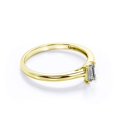 thumbnail image 2 of JeenMata 0.5 Carat Emerald Cut Moissanite - Prong Setting - Solitaire Promise Ring - 18K Yellow Gold Plating Over Silver, 2 of 7