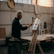 H-Frame Easel for Painting, Adjustable Art Easel Stand for Canvases(Up to 77 Inch) and Crafts, Foldable Wood Tabletop Easel Set for Adults, Natural
