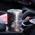 thumbnail image 4 of 30oz Colorful Halloween Pattern Tumblers Stainless Steel Tumbler with Lid and Straw,Vacuum Insulated Double Wall Travel Tumbler Cups Mug with Cleaning Brush for Coffee,Tea, 4 of 7