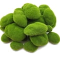thumbnail image 1 of RONYOUNG 30 piedras artificiales de musgo de 3 tamaños, piedras cubiertas de musgo verde sintético, bolas de musgo verde, decoración decorativa de musgo falso para jardines de hadas, arreglos florales, 1 of 4