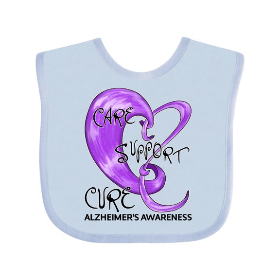 Inktastic Care, Support, Cure- Alzheimers Awareness Boys or Girls Baby Bib