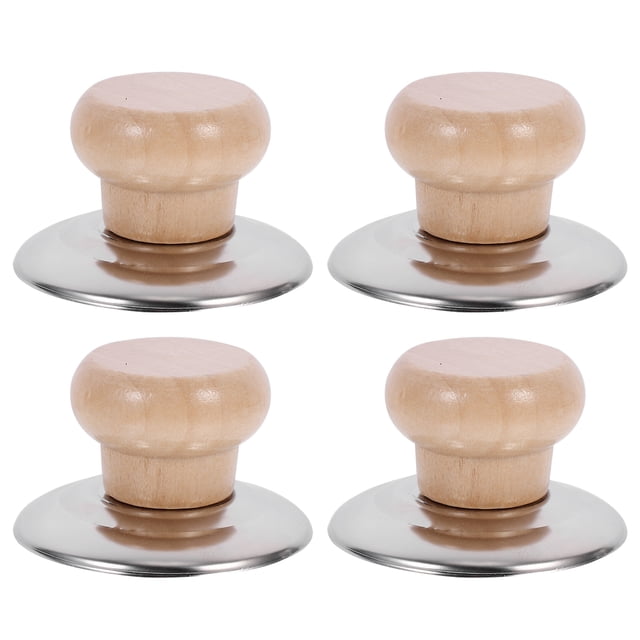 MasteelfCA 4pcs Pot Lids Wooden Handle Pot Cover Grips Pot Cover Handle Accessories