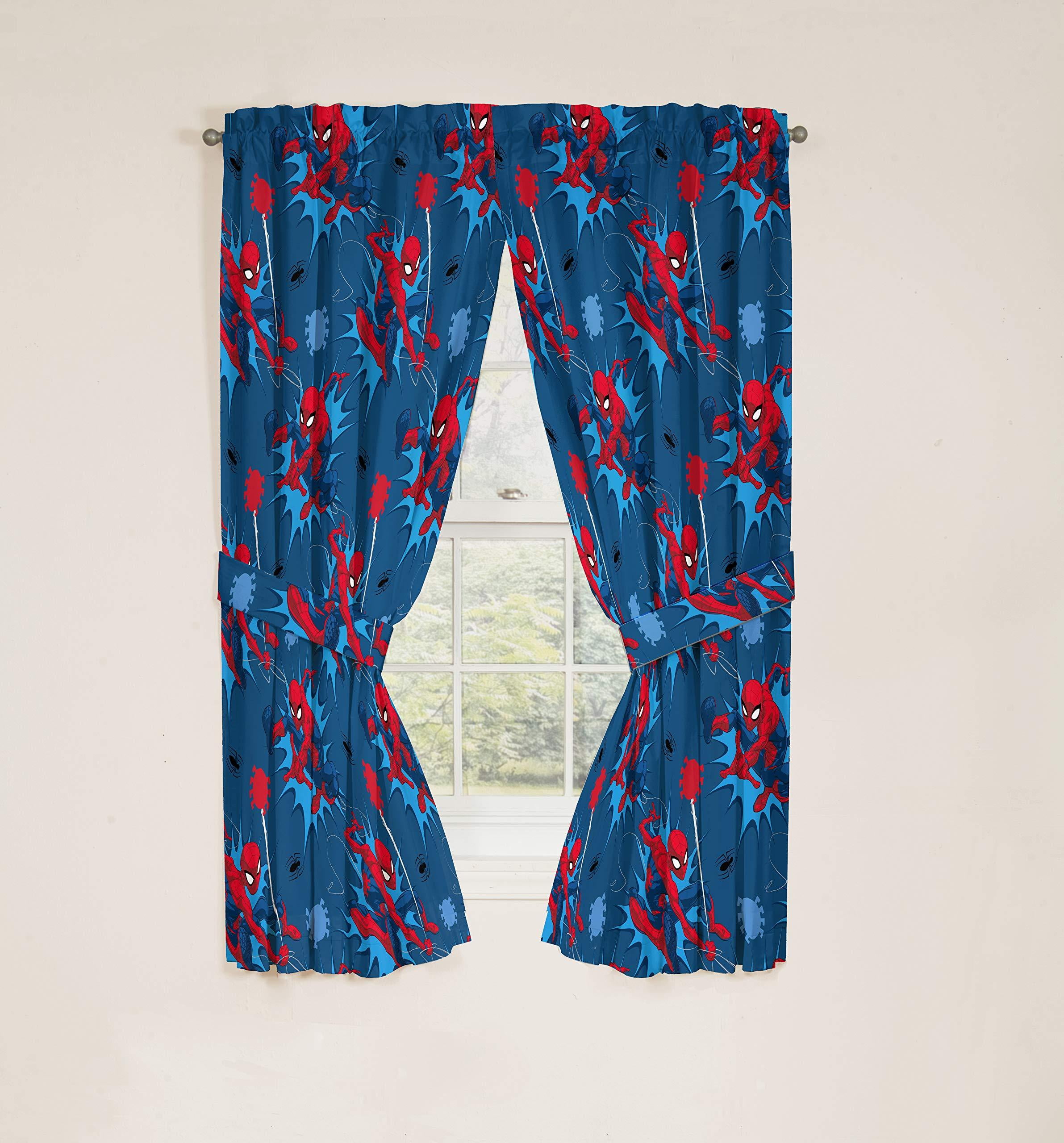 Marvel Spiderman Spidey Daze 2 Panels Drapes Set - 63 Inch Long - Kids Room Accessories