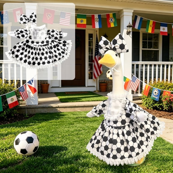 Nkmbld Porch Goose Clothes, Sports Goose Decor Lawn Gooses Clothes Geese Costume for 23" Cement Plastic Geese Statue for Garden Patio Yard Decoration
