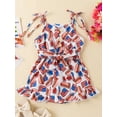 thumbnail image 2 of FEORJGP 4th of July Clothes for Kids Little Girl 1T 2T 3T 4T 5T Toddler Baby Casual Summer Cami Romper Sleeveless Shorts Bodysuits One-piece Jumpsuitsewborn Infant Fashion Cute Comfy Outfits, 2 of 7
