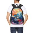 thumbnail image 4 of Balery Colorful Whimsical Earth Mochila para hombre y mujer - Tela Oxford 600D resistente - Gran capacidad, resistente al agua, ideal para la escuela, viajes y senderismo, 4 of 6