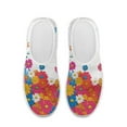thumbnail image 2 of Psesaysky Colorful Floral Sneakers for Women Ladies Fashion Slip on Causal Shoes Loafers Lightweight Non Slip Comfortable Hiking Shoes Arch Support White Sole Size 10, 2 of 7