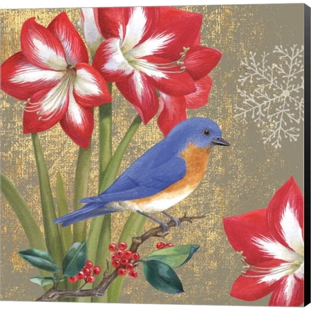 Winter Birds Bluebird by Beth Grove, Canvas Wall Art
