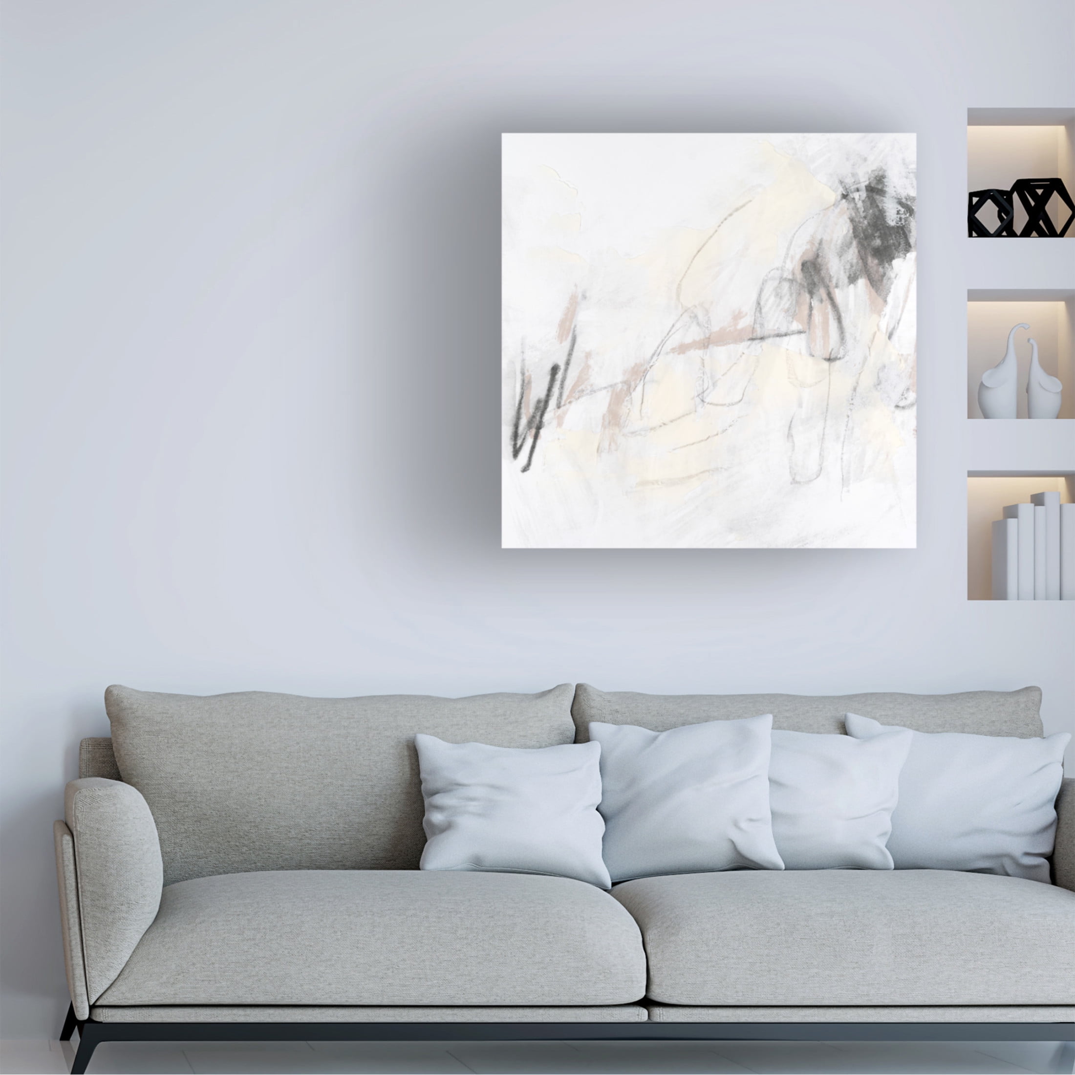 Trademark Fine Art June Erica Vess  Neutral Scribe I Canvas Wall Art