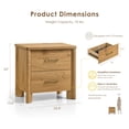 thumbnail image 4 of Furniture of America Gracie Modern Wood 2-Drawer Kids Nightstand with USB Ports, Oak, 4 of 13