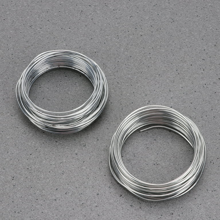 2 Rolls Silver Aluminum Craft Wire, DaKuan Bendable Metal Wire for Making Dolls Skeleton DIY Crafts, Each Roll 32.8 Feet (1mm and 3 mm Thickness)