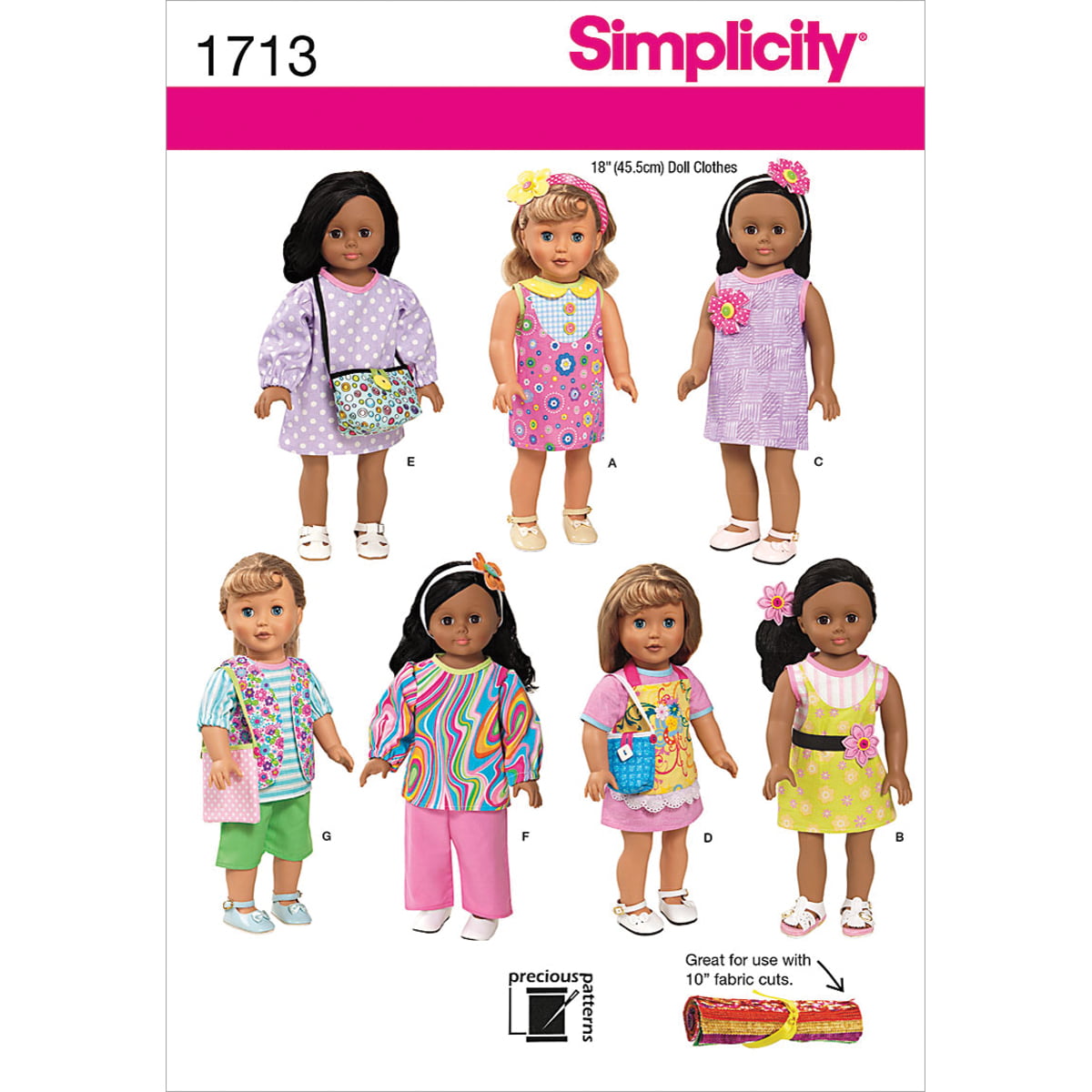 Uncut simplicity sewing pattern 0218 simplicity 18 doll clothes one size FF