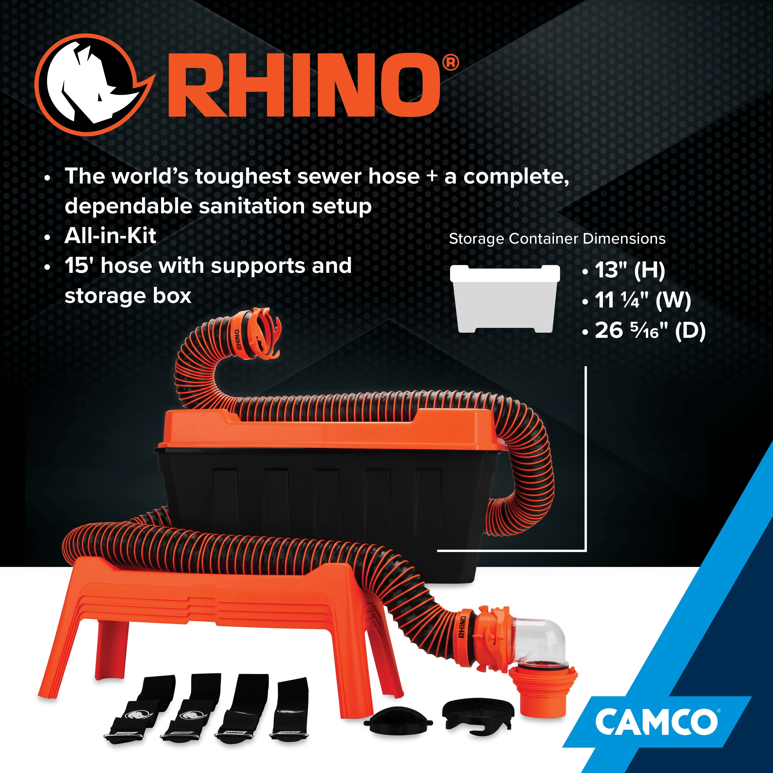Camco Rhino RV Combo Kit, w/15' RhinoEXTREME Hose (E/F)
