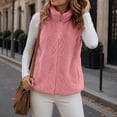 thumbnail image 4 of Hilenly Womens Lightweight Fleece Vest Sleeveless Zip Up Sherpa Jacket Stand Collar Fleece Gilet with Pockets, 4 of 8