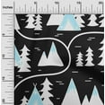 thumbnail image 2 of oneOone Silk Tabby Black Fabric Mountain Pattern Craft Projects Decor Fabric Printed By The Yard 42 Inch Wide, 2 of 5