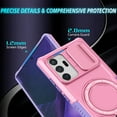 thumbnail image 4 of Phone Case for Samsung Galaxy Note 20 Ultra with Sliding Camera Cover, Hand Grip Anti Slip Design Kickstand Ring Holder Hybrid Magnetic Wireless Charging Phone Cover for Note 20 Ultra - Pink, 4 of 10