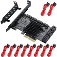 PCIe SATA Card 6/10 Port 6Gbps SATA 3.0 PCIe Card,Support 10 SATA 3.0