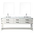 thumbnail image 2 of White Oak Double Bath Vanity 84 In. X 22 In., Marble Top, Faucet, 36 Mirrors 84" W 22" D, Oak, Topped, Faucet ,, 2 of 5