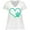 AA-White, variant on Inktastic Teal Heart With Paw Print Women's Plus Size V-Neck T-Shirt