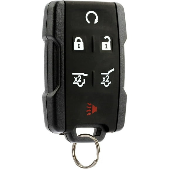 Key Fob Remote Replacement for 2015 2016 2017 2018 2019 2020 Chevrolet Tahoe Suburban Yukon 6-Button Remote M3N32337100, 13577766 - Professional Programming Required