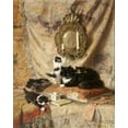 thumbnail image 2 of Ronner-Knip, Henriette 20x24 Black Ornate Wood Framed with Double Matting Museum Art Print Titled - Work Rest and Play, 2 of 4