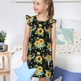 thumbnail image 4 of Balery Sunflower Skull Boho Camisón de princesa para niñas, pijama de algodón con mangas abullonadas, suave y bonito.-XX-Large, 4 of 6