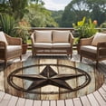 thumbnail image 5 of Country Star Washable Round Area Rug 7 ft, Farmhouse Star Brown Beige Wood Grain, Soft Non Slip Rugs Stain Repellent Indoor Felt Carpet for Living Dining Room Bedroom Home Office, 5 of 9