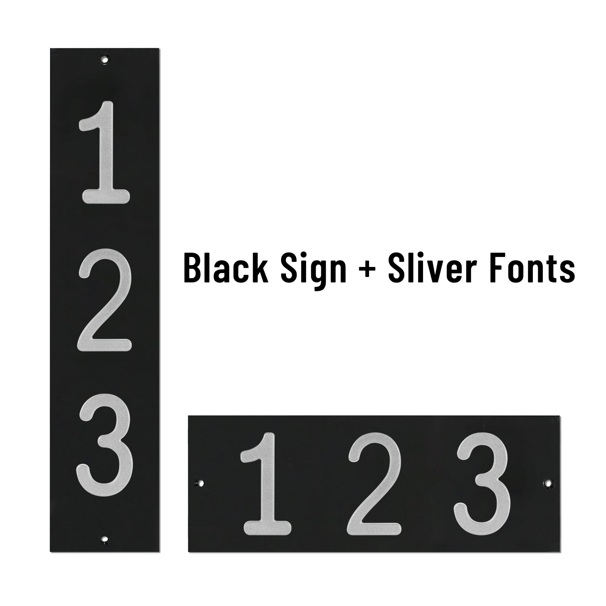 ShadeMart Personalized Flush Mount House Numbers Address Street Sign Plaque in Vertical/Horizontal, Aluminum Modern Front Door Sign - Made In USA (Custom Plate & Fonts Colors/Numbers)