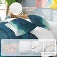 thumbnail image 3 of Teal Ocean Bedding 3 Piece Duvet Cover Set Twin Size, Coastal Sea Moire Waves Abstract Ombre Art Soft Microfiber Comforter Cover with Zipper Closure & Pillowcases, Wrinkle & FadeResistant Quilt Cover, 3 of 9