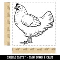 thumbnail image 2 of Watchful Hen Facing Left Chicken Self-Inking Rubber Stamp Ink Stamper - Blue Ink - Large 1-1/2 Inch, 2 of 7