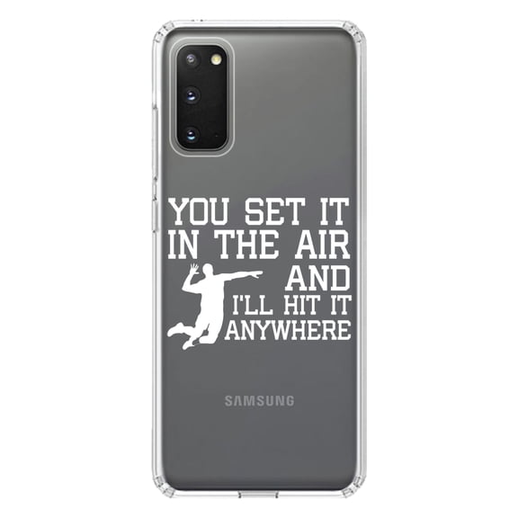 DistinctInk Clear Shockproof Hybrid Case for Galaxy S20 ULTRA / 5G (6.9" Screen) - TPU Bumper Acrylic Back Tempered Glass Screen Protector - You Set It IN The Air And I'll Hit It Anywhere