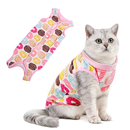 Breathable Kitten After Surgery Wear Pet Shirt for Abdominal Wounds Skin Diseases Professional Anti-Licking E-Collar Bandages Alternative for Cats Dogs KOESON Cat Surgical Recovery Suit 
