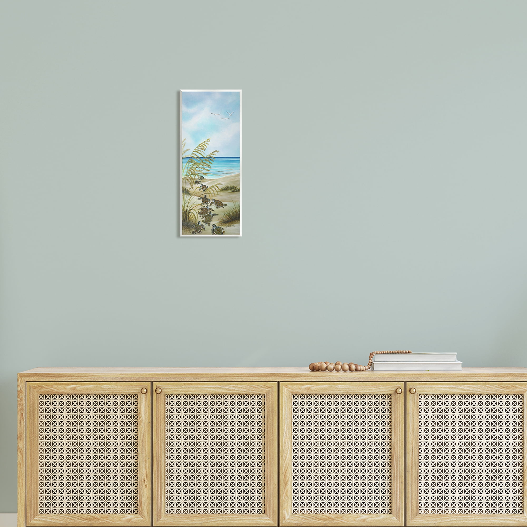 Stupell Industries Turtles Walking Beach Sand Wildlife Ocean Scene Painting Unframed Art Print Wall Art, Design by Lisa Sparling