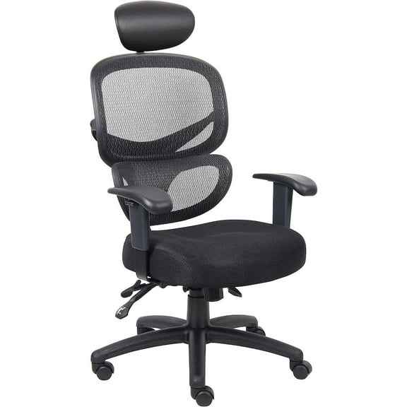 Boss Office Products Multi-Function Mesh Task Chair w/Headrest