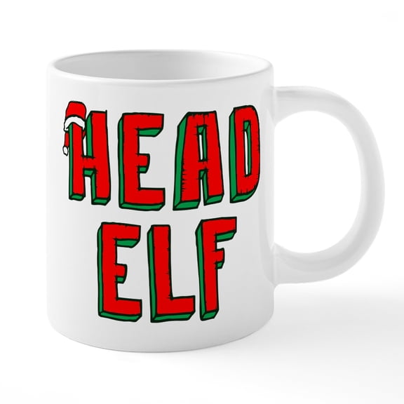 CafePress - Head Elf - 20 Oz White Ceramic Mega Mug