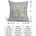 thumbnail image 4 of Spring Summer Daisy Pillow Covers 16x16 Set of 2 Watercolor White Flower Print Grey Gray Decorative Throw Pillows Outdoor Pillowcase Square Linen Farmhouse Cushion Case Decor for Couch Sofa Bed, 4 of 6
