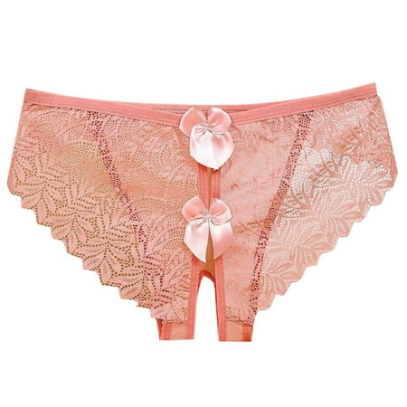 Sexy Panties for Women Low Rise Lace Thongs Cut out Mesh Lingerie Crotchless Panties Sheer Thong for Women