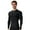 Black, variant on Men's Compression Shirts Long Sleeve Sports Baselayer Workout Running Athletic Active Cold Weather Ski Base Layer Tops Black