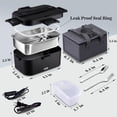 thumbnail image 5 of Nifogo Fiambrera eléctrica para adultos 80W Fiambrera portátil con calefacción para hombres 3 en 1 Calentador de alimentos portátil 110V/12V/24V con recipiente y bolsa de acero inoxidable extraíble de, 5 of 5