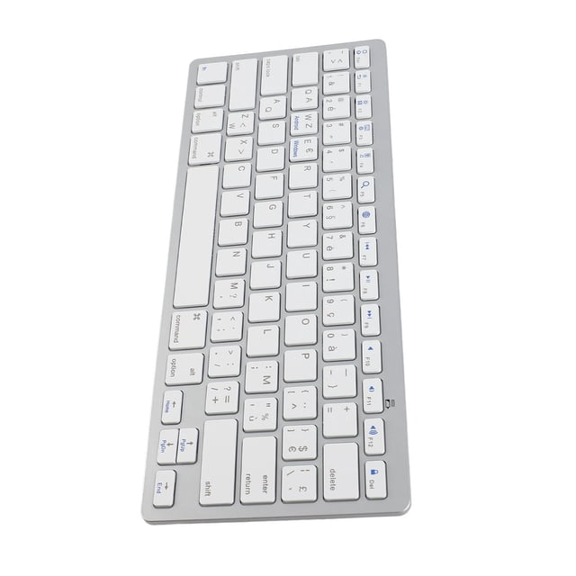 Clavier Sans Fil, Clavier Universel au Design Ergonomique, Clavier Universel Bilingue Portable Compact Ultra Mince avec ABS et Alliage d'Aluminium pour PC