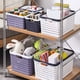 thumbnail image 2 of Cesta de almacenamiento de plástico de 2 pcs Organizador de canasta de baño Cesta de plástico de cocina, 2 of 5