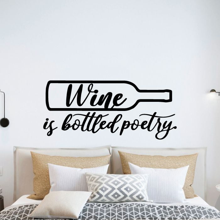 12 x 30 Black 12 x 30 Design with Vinyl OMG A 472 Wine is Bottled Poetry Quote Home Living Room Bedroom Decor Wall Sticker Decal 