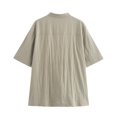 thumbnail image 4 of HH TRAF 2024 Blusa asimétrica de moda para mujer, cuello redondo, manga corta, botones, botonadura sencilla, camisas ajustadas de otoño para mujer, 4 of 5
