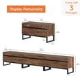 thumbnail image 2 of WAMPAT Modern 3 in 1 TV Stand, Fits Up to 110", Wood Entertainment Center with Storage Cabinets, Metal Base, Living Room Media Console, Brown, 2 of 8