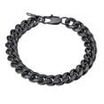 thumbnail image 1 of PROSTEEL Eslabón Cubano Negro 10MM Ancho Cadena Pulseras Punk para Hombre Mujer Joyería Regalo, 19Longitud, 1 of 8