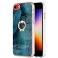 thumbnail image 2 of Compatible with iPhone SE 2022 Case, Fantastic Marble Patterned Phone Case Anti-Scratch Slim Hybrid Hard Plastic Bumper+Soft Silicone TPU with Ring Kickstand Bumper Shockproof Cover,Green, 2 of 6